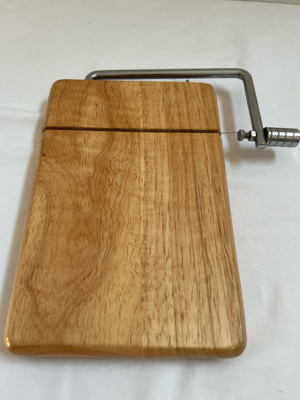 Natural Wood Cheese Food Slicer Wire Cutter Gourmet Board Slab 5 1/4" x8 1/4"